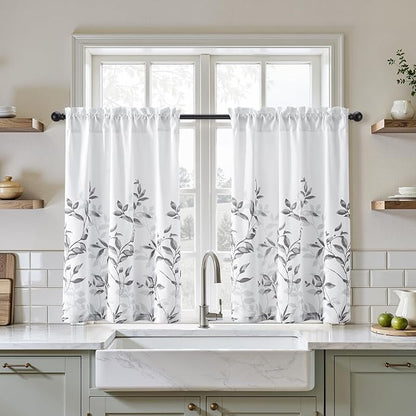 HOMEIDEAS Kitchen Curtains, Short Non-See-Through Privacy 30X36 Inch Length by HOMEIDEAS
