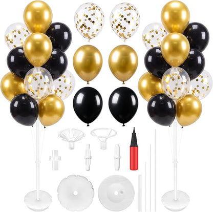 Aneco 4 Set Black and Gold Balloon Stand Kit by Aneco