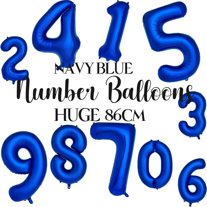 Navy Blue Number 1 Balloons 40 Inch Large Dark Blue Helium Foil Balloons - Image 4