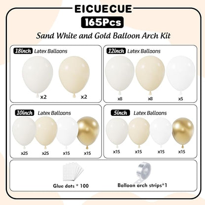 Sand White Gold Balloon Arch Kit - Image 2