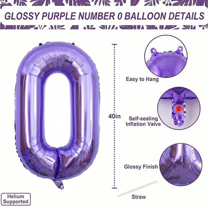 Purple Number 20 Balloon 40 Inch, Large Lavender Foil Mylar Number 20 Balloons - Image 4