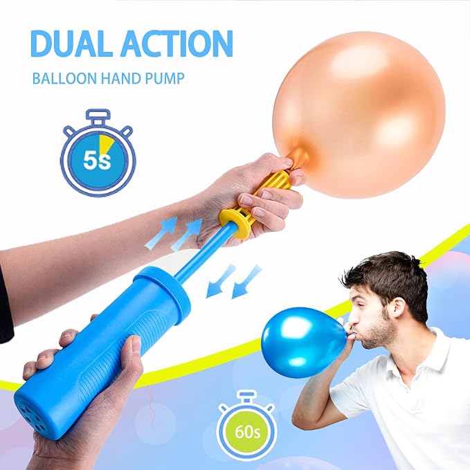 Balloon Hand Pump, Balloon Pump Hand Two-Way Dual Action, Air Pump - Image 3