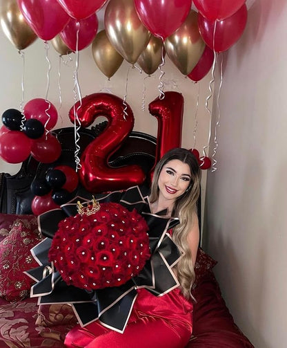 Numbers 40 Balloon 40Inch Red Balloons - Image 2