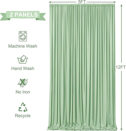 10x12 Sage Green Backdrop Curtains - Image 5