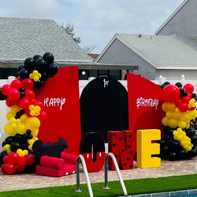 YMSZ Red Black Yellow Balloons Arch Kit, Birthday Party Balloons | 134Pcs Red - Image 6