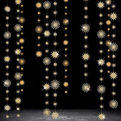 pinkblume Gold Star Party Decorations Kit Sparking Twinkle Star Garland Glitter - Image 7