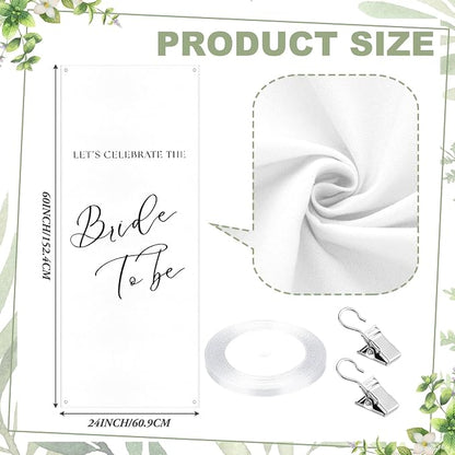 Yousoontic Bride to Be Linen Rustic Bridal Shower Welcome Banner Plain Ceremony - Image 2