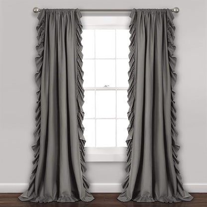 Lush Decor Reyna Ruffle Window Curtain Panel Set, Living room, or Dining Room by LushDecor