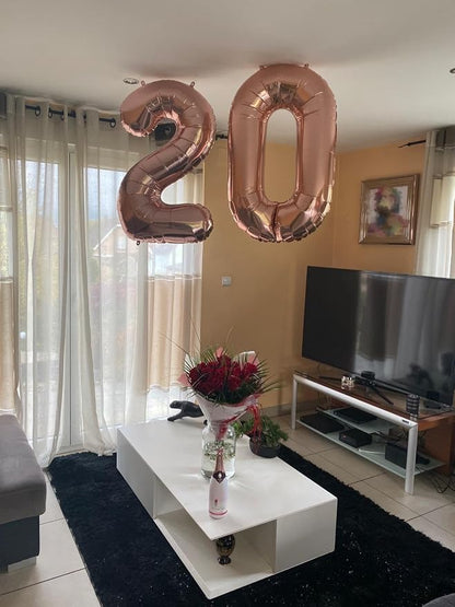 Number Balloons Rose Gold 20 Balloon 40 inch - Image 2