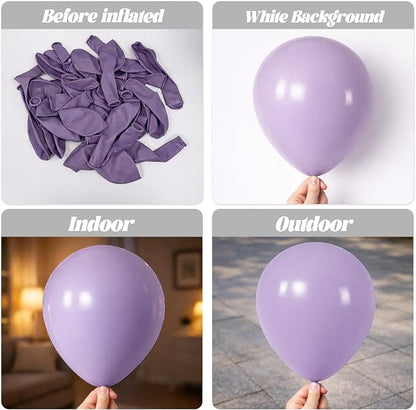 Voircoloria 90pcs Lilac Balloons Garland Arch Kit, 18 12 10 5 Inch | - Image 3