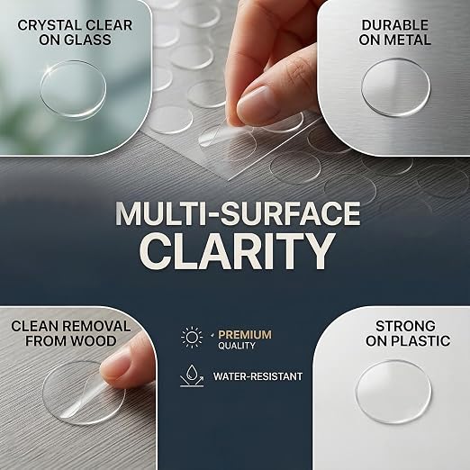 Glue Dots Double Sided 500 PCS, 0.39 Inch Clear Sticky Tack, Removable Poster - Image 3