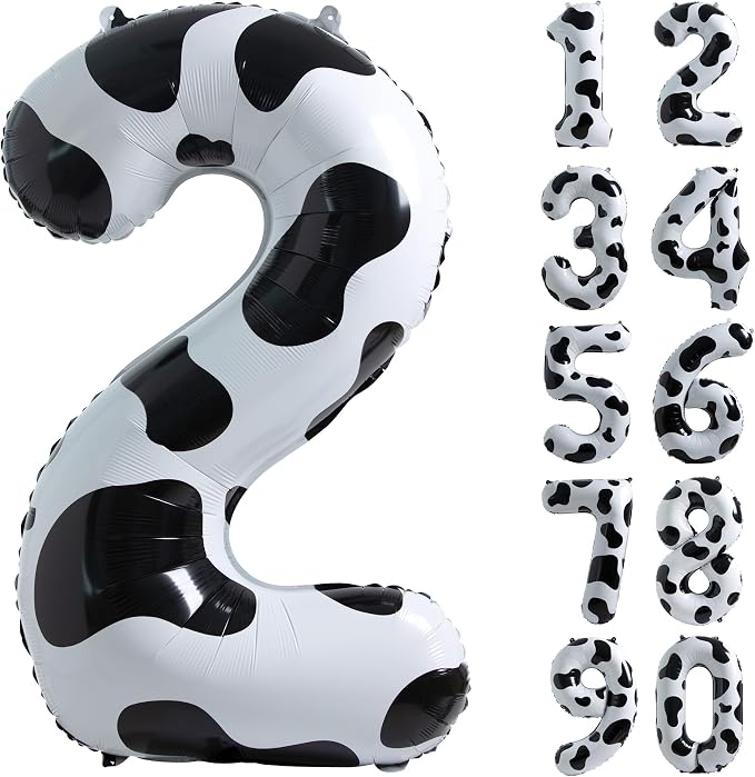 Cow Print Number 2 Balloon, Large 40 Inch Cow Number Birthday Balloons | Helium by Exquisitehighqualitypartydecorationstomeetyoureveryneed%EF%BC%81