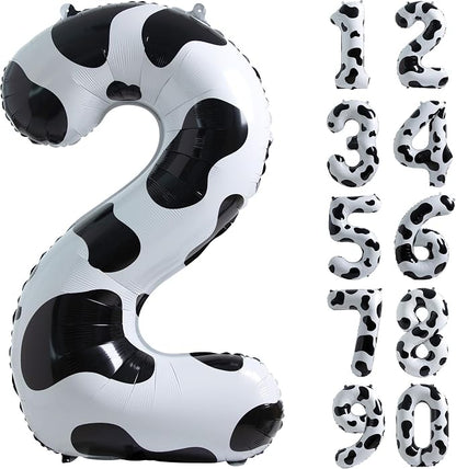 Cow Print Number 2 Balloon, Large 40 Inch Cow Number Birthday Balloons | Helium by Exquisitehighqualitypartydecorationstomeetyoureveryneed%EF%BC%81