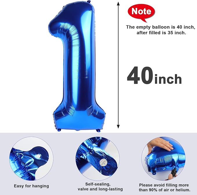 24 Balloon Numbers 40Inch for 24 Year Old Birthday Decorations, Dark Blue | - Image 5