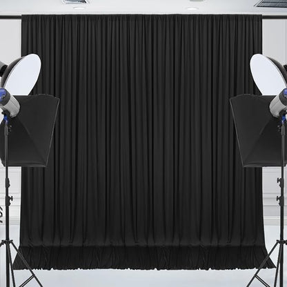 40x10ft Wrinkle-Free Black Backdrop Curtain - Image 2