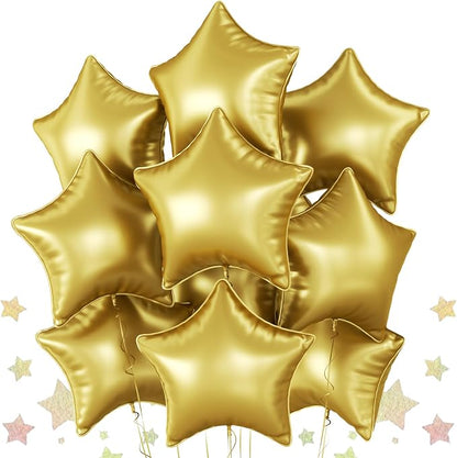 Gold Star Foil Balloons, 18 Inch Metallic Stars Balloon by BIAPIAN