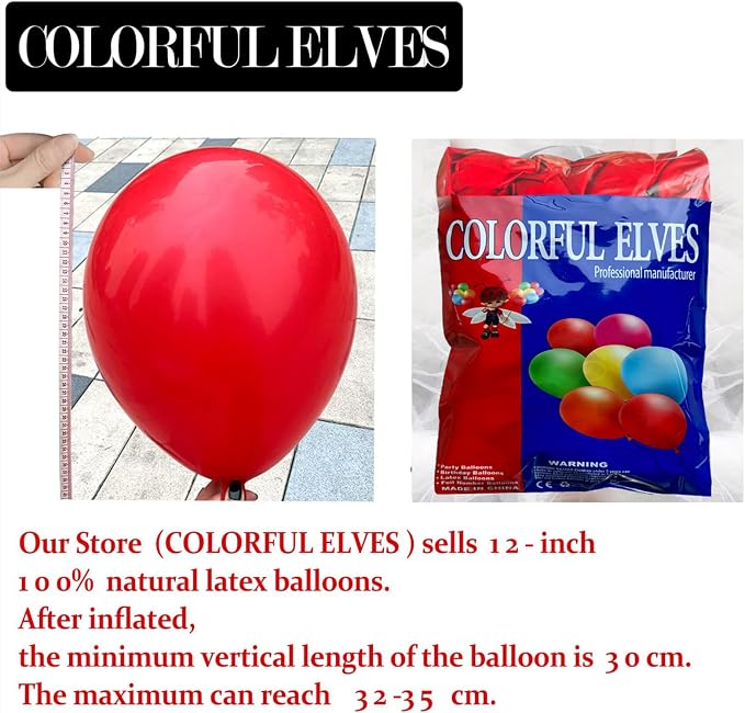 Red 12 Inch 100 Pcs Latex Balloons Helium Thicken Balloons - Image 2