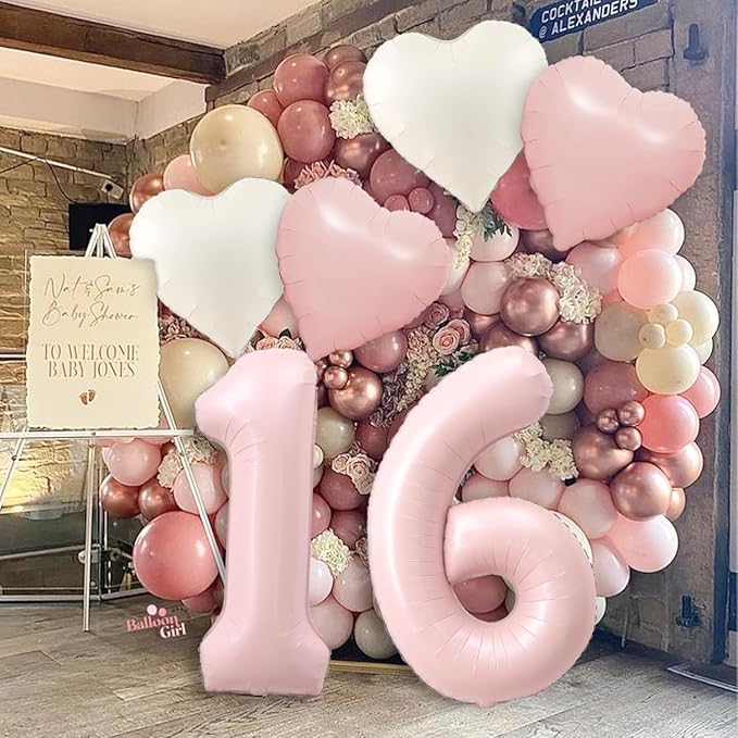 Pink 49 Balloon Number Pastel Pink 49th Birthday Party Decorations - Image 6