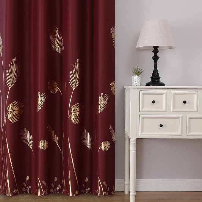 Burgundy Red Blackout Curtains for Living Room 108 Inches Long, Room Darkening - Image 2