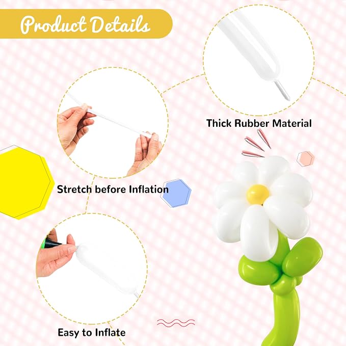 100Pcs White 260 Balloons, Skinny Long Balloon - Image 3