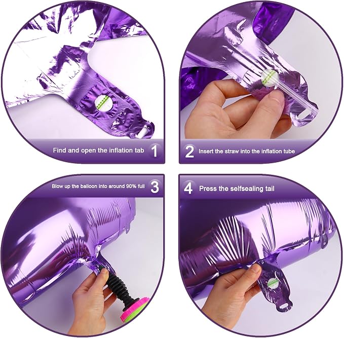 Purple Number 8 Balloon 40 inch, Balloon numbers party supplies, deco photo - Image 3
