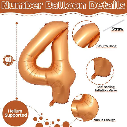 Large Foil Number 4 Balloons, 40 Inch Number Balloon 4 Decor - Image 2