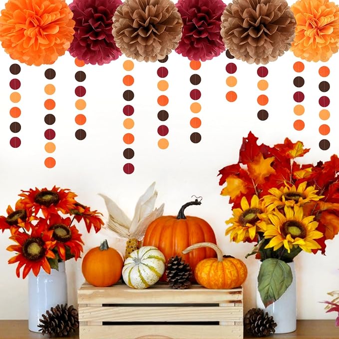 Boho Baby-Shower Burgundy-Brown Orange Party-Decorations - Image 4