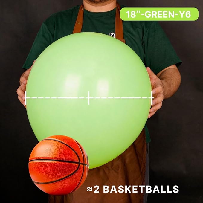 PartyWoo Lime Balloons 20pcs Green Light Green Color 18 Inch | Balloons - Image 2