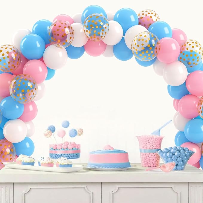 Patimate Gender Reveal Pink and Blue Balloons Set - Image 6