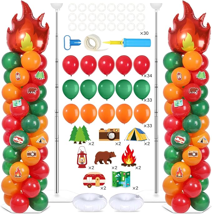 2 Sets Vbs Camping Balloon Column Stand Kit by Naozinebi