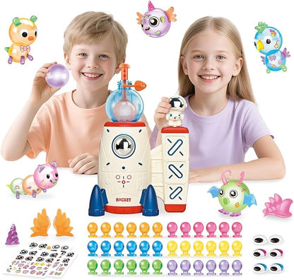 Space Rocket DIY Balloons with Pump, Stickers & Eyes | Sticky Balloon without by Unknown