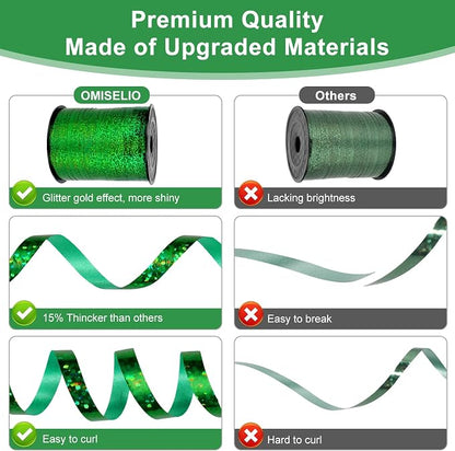 500 Yards Green Curling Ribbon， Metallic Shiny Curling Ribbon use - Image 3