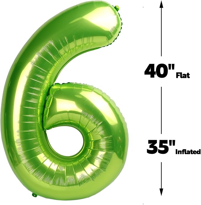 Light Green Number 6 Balloon 40 inch, Birthday Party Balloons Decorations | - Image 3