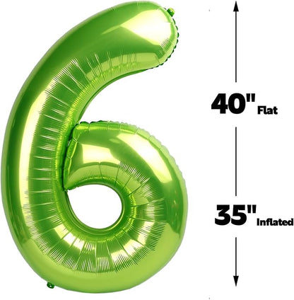Light Green Number 6 Balloon 40 inch, Birthday Party Balloons Decorations | - Image 3
