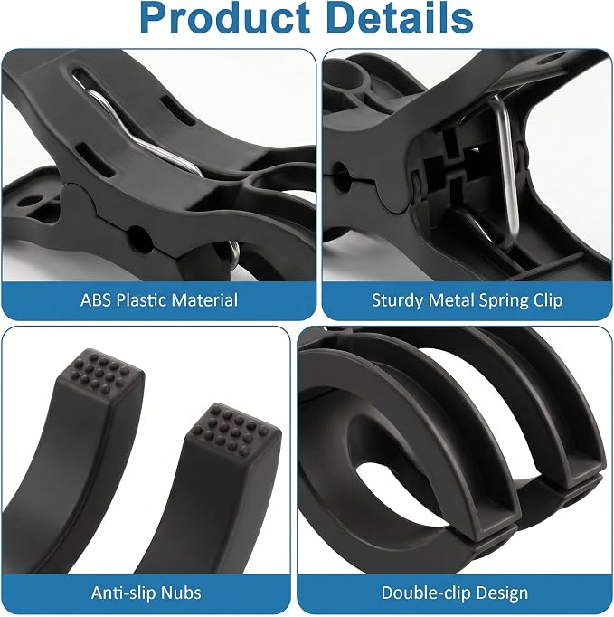 Putros 10 Pack Balloon Arch Clips 3.5 Inch Black Spring Clamps - Image 3