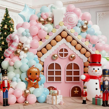 Christmas Balloon Garland Arch Kit, Nutcracker Balloon Pastel Pink Green - Image 2