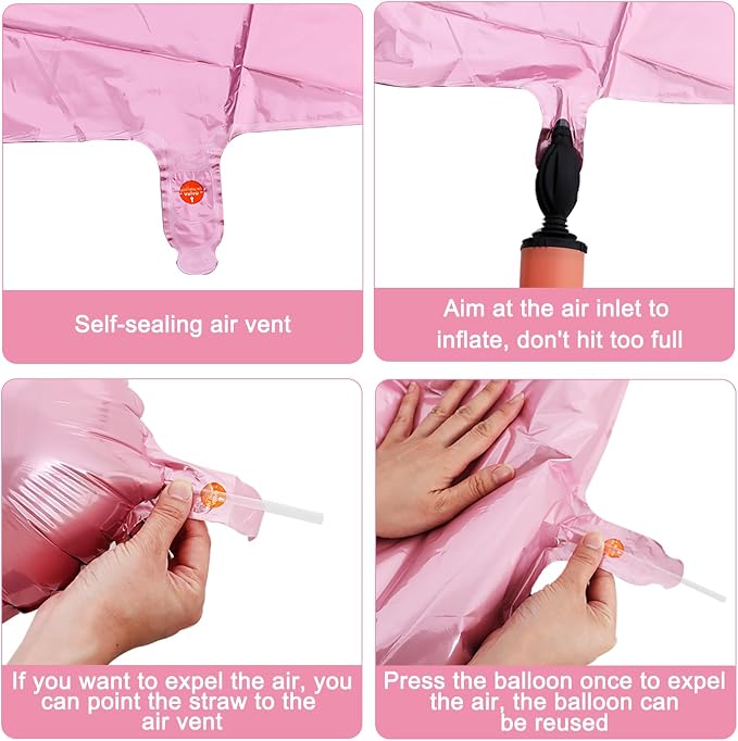 TONIFUL 40 Inch Large Pink Letter T Balloons Giant Foil Mylar Alphabet Balloon - Image 3