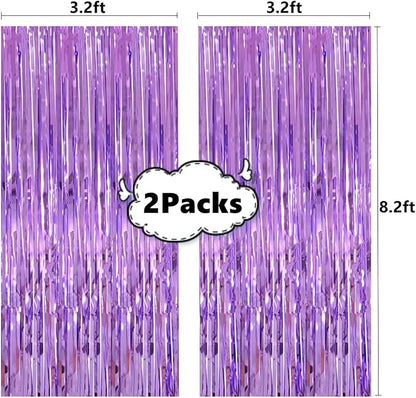 Shiny Light Purple Fringe Curtain - Image 3