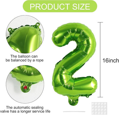 TONIFUL 16 Inch 10 Pcs Light Green 0-9 Birthday Number Balloons | Small Custom - Image 2