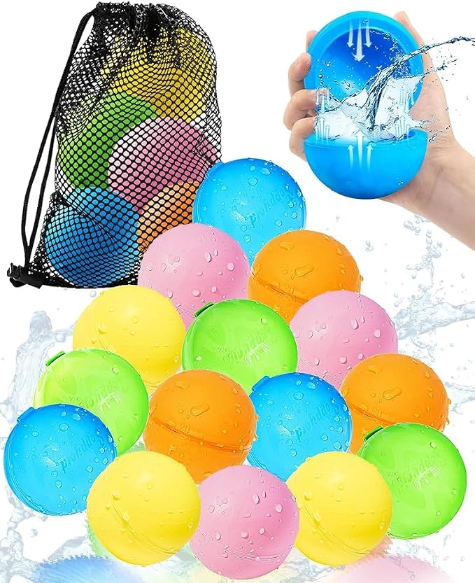 Tlitlimom 15PCS Reusable Water Balloons Quick Fill by Tlitlimom