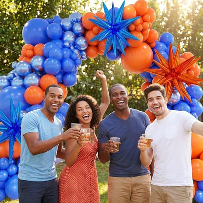 Blue and Orange Balloon Arch Kit, Different Size Balloons - Image 5