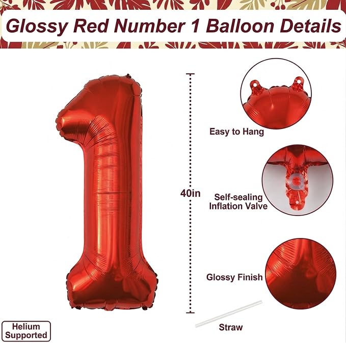 Red Number 11 Balloon 40 Inch, Foil Numeral - Image 4