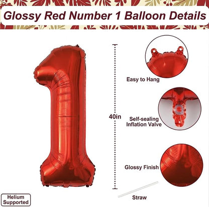 Red Number 11 Balloon 40 Inch, Foil Numeral - Image 4
