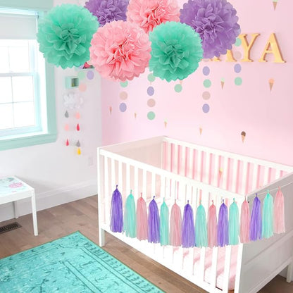 Pink-Purple Mint Mermaid Ocean-Themed Party-Decorations - Image 7