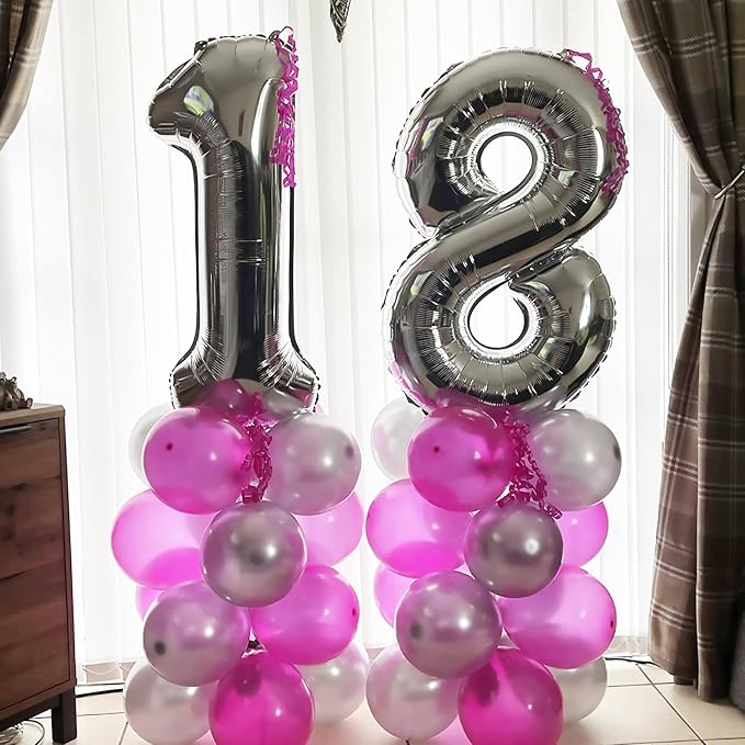 26 Balloons Number, Giant Silver Number 2 & 6 Helium Foil Balloon - Image 5