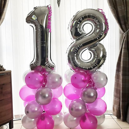 26 Balloons Number, Giant Silver Number 2 & 6 Helium Foil Balloon - Image 5