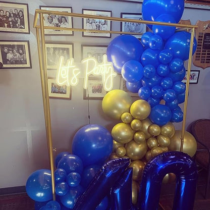 YMSZ Blue and Gold Balloons Arch Kit, Royal Blue Balloons | 134pcs Metallic - Image 5