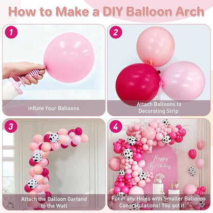 Pink Cow Print Ballon Garland Arch Kit - Image 3