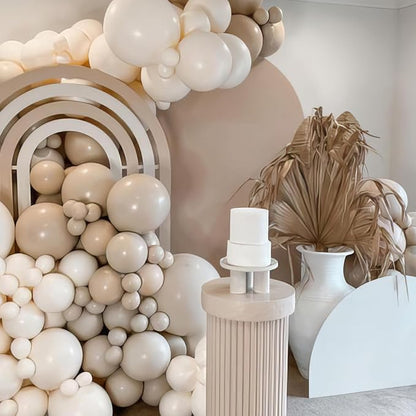 White Nude Double Balloons, Neutral Balloons Double Stuffed Beige Balloons - Image 3