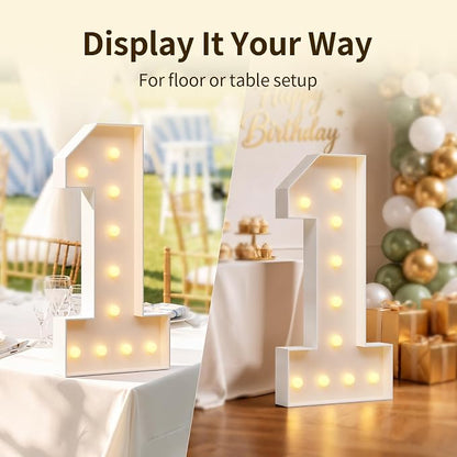 4FT Light Up Marquee Number 60 Warm White Light | Decorations - Image 3